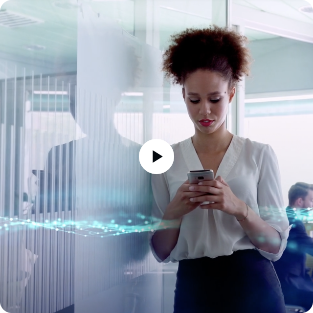 Person using Nuance Gatekeeper authentication on a mobile phone