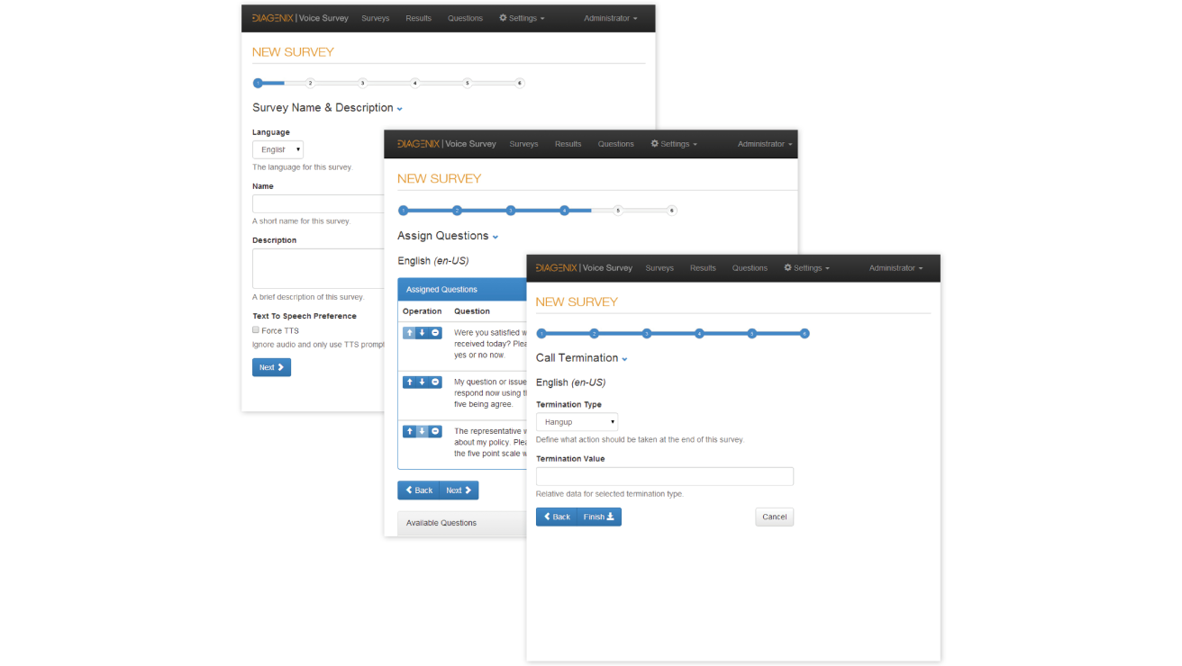 Voice Survey dashboard showing survey performance and responses
